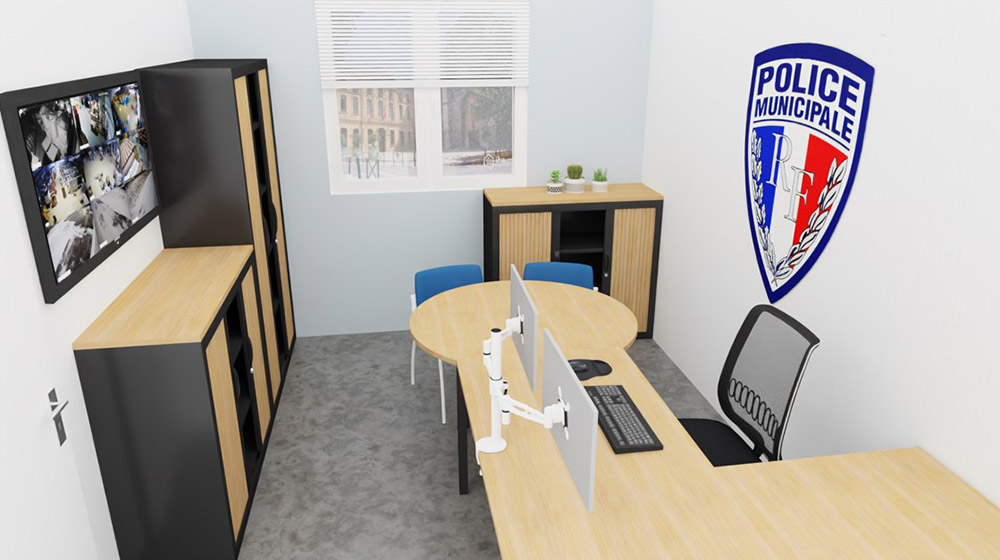 rendu 3D gendarmerie bureau d'études IPB Office Solutions